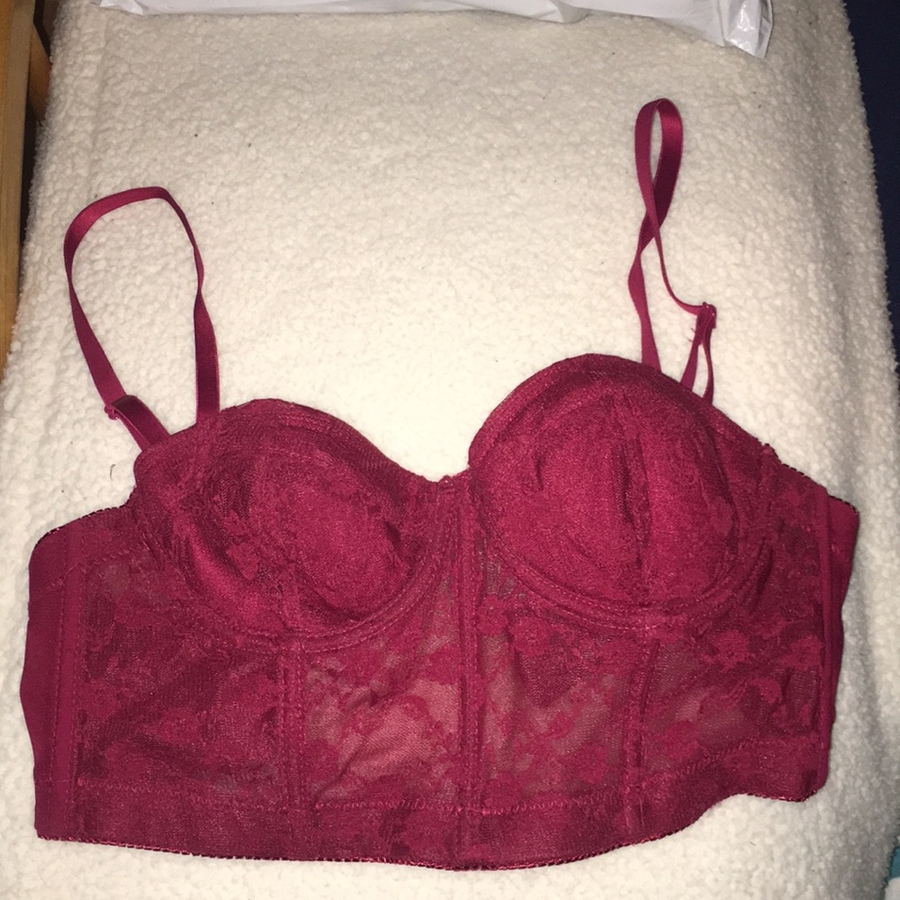 Red lace bra